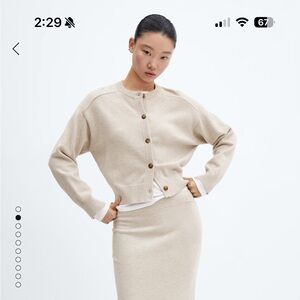 Mango Decorative Seams Cardigan